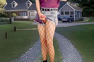 Cute Shemale Cumshot In The Garden Hot Jeans Shorts Sexy Tights Pretty Dick Masturbating In Fron Of The Neighbors