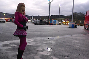 Monique - As A Bimbo Doll At A Parking Lot