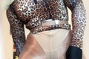 Sloan Shows Her Cock & Balls (trans Female Mask Fetish Crossdress Transform Masturbation)