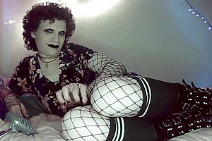 Goth Trans Girl Ripping Fishnets And Anal Play