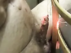 Candle wax on my cock for whore domina