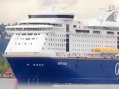 Corpulent German playgirl and her fella on a ship