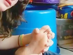 This four eyed nerdy slut knows about my foot fetish