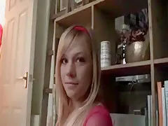 Hot blonde has sex with her bf in the living room
