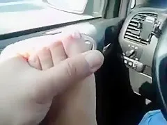 car footjob