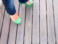 zapatos verdes green heels