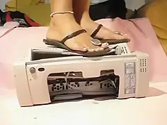 Cruhsing A Printer Along With A Stereo