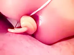 Anal plug meat in twat