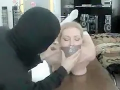 Playful Girlfriend Rides Her Blindfolded Bf On The Chair