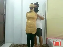 Mummified In Stockings and Tape