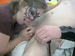 Tied up and gagged blowjob missed