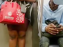 Candid ebony feet blue toes