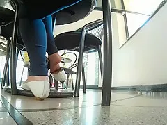 candid shoeplay flats at bar