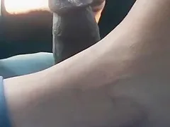 Footjob With A Ebony Milf