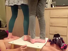 CBT Trample with two cruel ladies - 2 (they destroy cockbox)