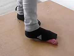Sneakers and socks cockcrush with cumshot