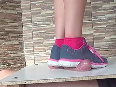 Hard stomp - cock ball torture- cbtrample - cock crush with sneakers