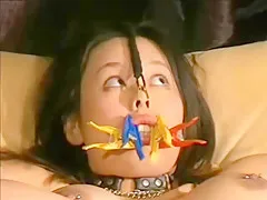 Hot candle wax coated asian snatch BDSM