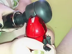 Insanely long teasing with strong vibrations from MAGIC WAND - chastity 4K