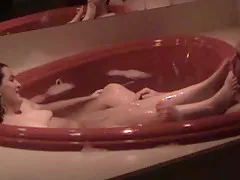 Foot smelling and licking in the tub