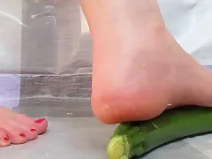 zucchini barefeet crushing