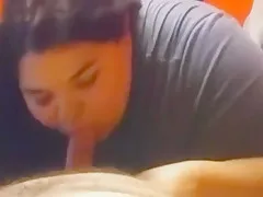 bbw give HJ to Co-worker with hand cuffs plays with sensitive cock cumshot