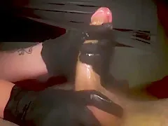 black latex gloves handjob pov HD 60fps