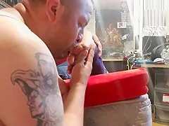 Cum shot on soles after foot worship