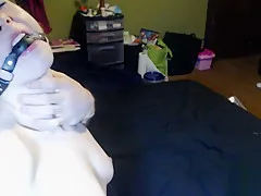 CumSlut Gives Reverse Handjob after Flexible Teppou Shibari Bondage