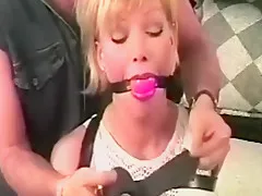 Cute Blonde in Leather Restraints