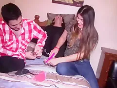 Girl tickled in socks