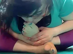 Brittany's sucking her toes again