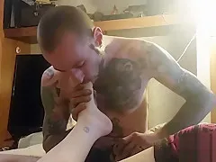 Chuckygee wakes Becca Blaze playing with her sexy feet