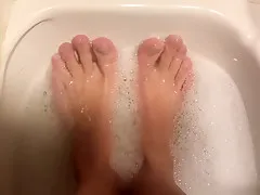 Cleaning my tired dirty feet