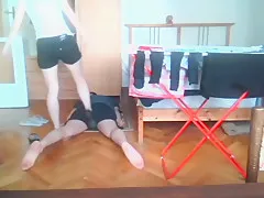 Ex-Girlfriend light ballbusting and shoejob