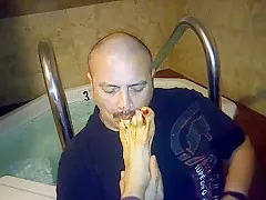 worshiping chocolate covered mature feet