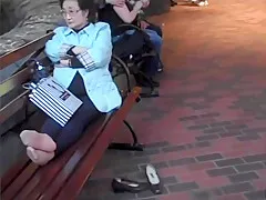 Candid Mature Asian Nylon Feet