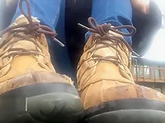 femdom public trampling and boot worship pov
