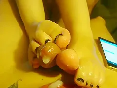 Footjob stamina test exam and his second footjob stamina test exam