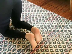 Perfect teen 18+ Feet Scrunching Doing Yoga