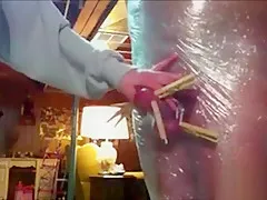 All tied up guy gets nice handjob