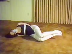 Woman in Black Leotard and White Tights