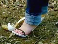 Bullwhip Cracking by my Wooden High Heel Lady in Wood 2