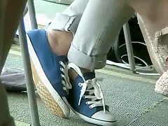 Candid Asian Shoeplay