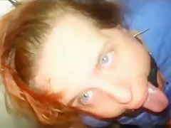 Mature slave gets throat fucked