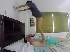 Stomach trampling and 100 JUMPS ( tiptoes)