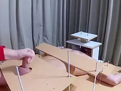 Amateur Femdom CBT and handjob with post orgasm torture