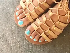 Brianna teal Toenails