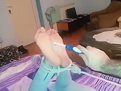 Wife hogtied and tickled