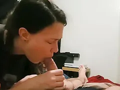 She wakes me up with a handjob blowjob and sockjob